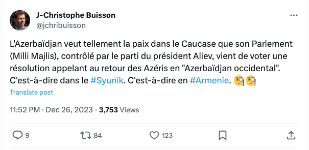 Le vote agressif du parlement azerbaïdjanais