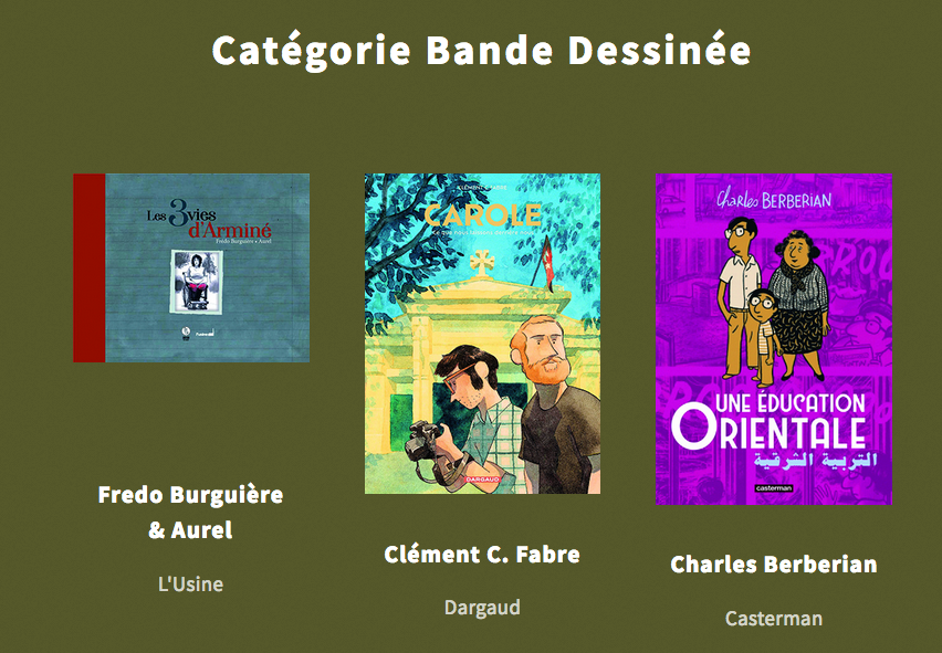 Les Trophées des NAM catégorie Bande Dessinée