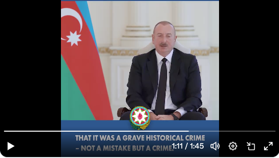 Un dictateur « ami de l&rsquo;Europe » qui annonce qu&rsquo;Erevan c&rsquo;était l&rsquo;Azerbaïdjan…