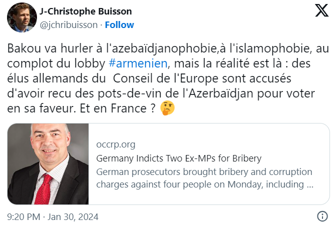 Bakou va hurler à l&rsquo;azebaïdjanophobie,à l&rsquo;islamophobie, au complot du lobby #armenien