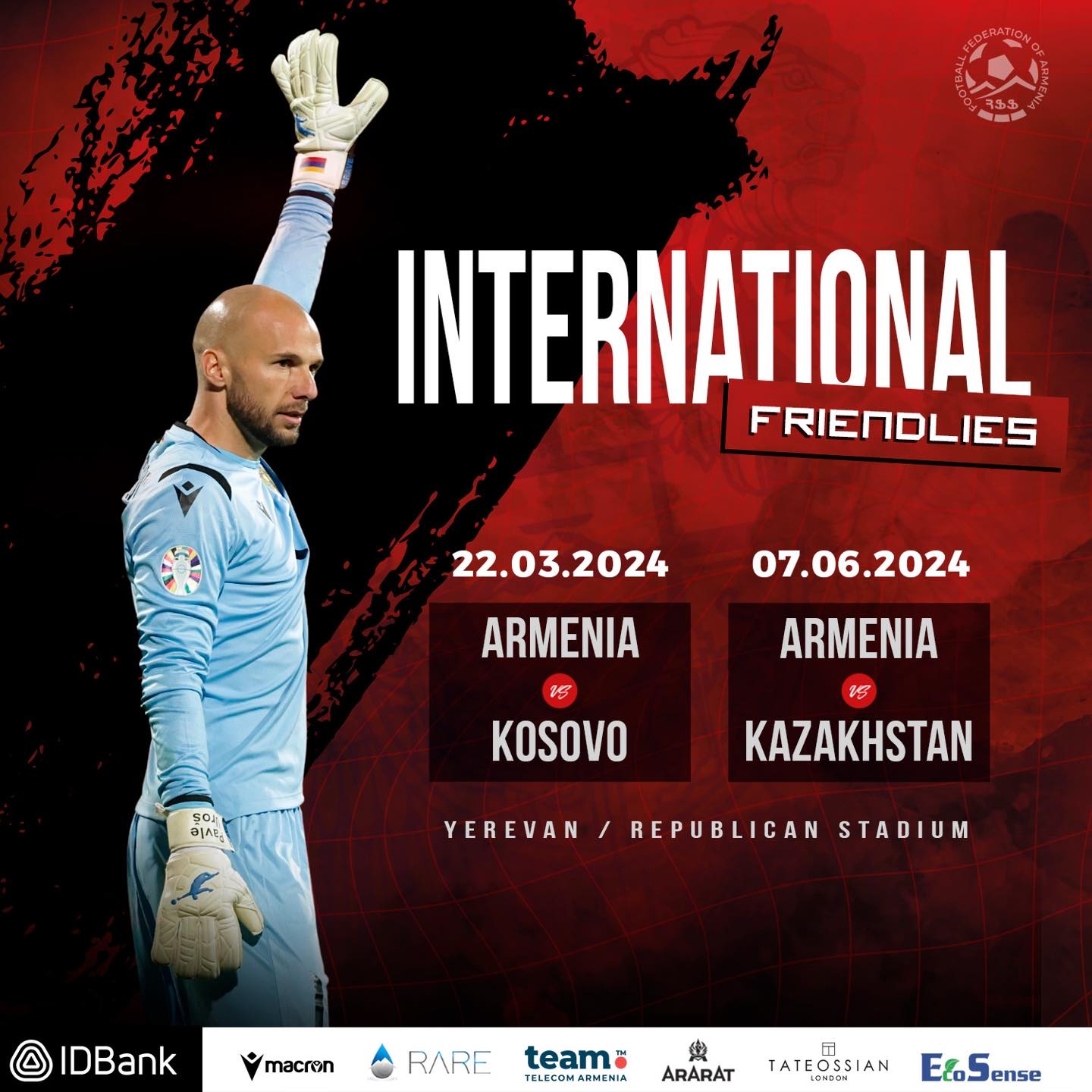 L’Arménie disputera des rencontres amicales contre le Kosovo et le Kazakhstan en mars et juin