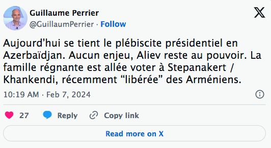 Aujourd’hui se tient le plébiscite présidentiel en Azerbaïdjan