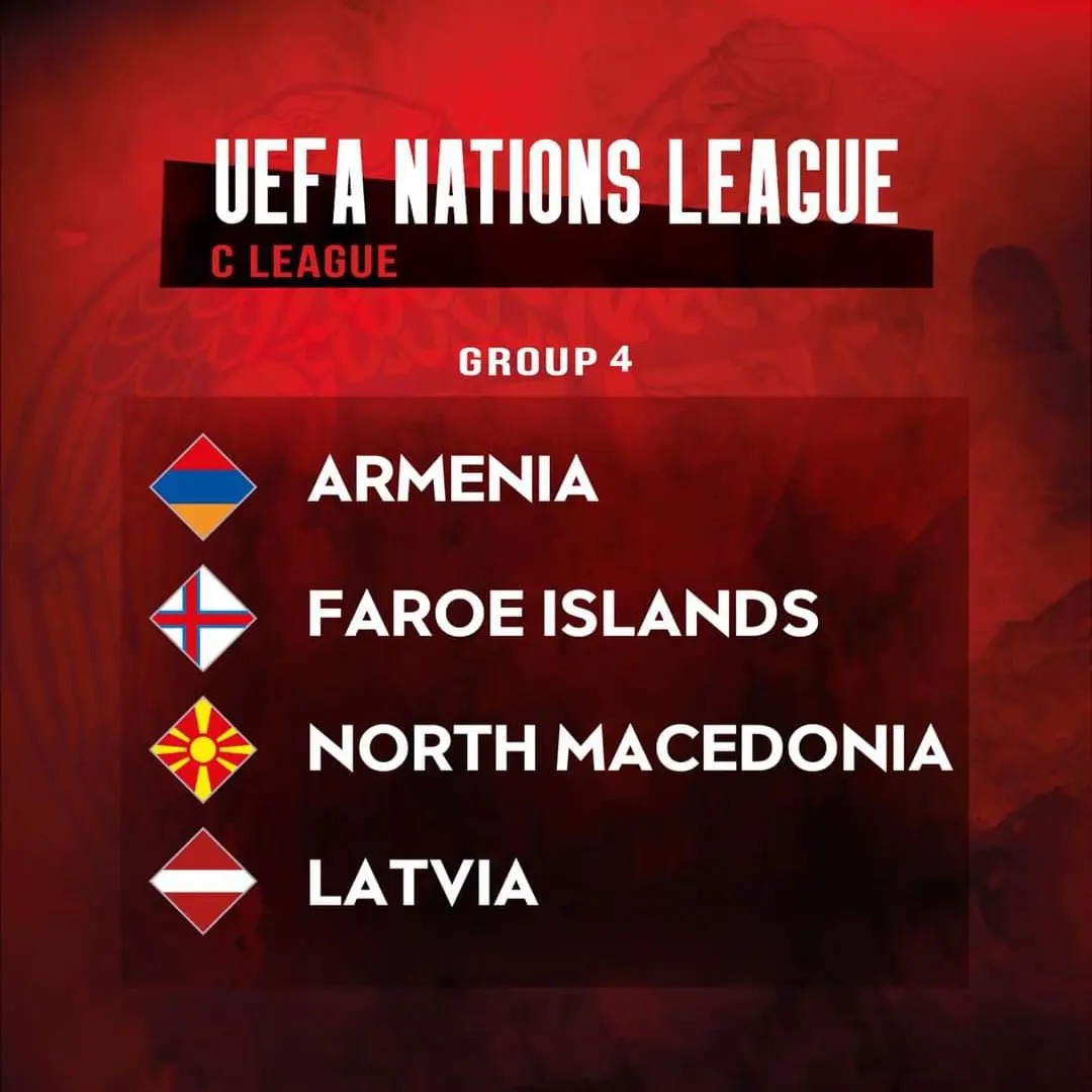 Les adversaires de l’Arménie dans la Ligue des Nations 2024-25 les îles Féroé, la Macédoine du Nord et la Lettonie