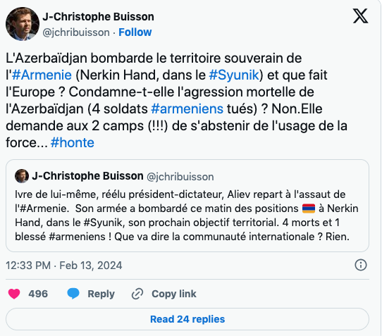 Que fait l&rsquo;Europe contre les bombardements azerbaïdjanais sur l&rsquo;Arménie ?