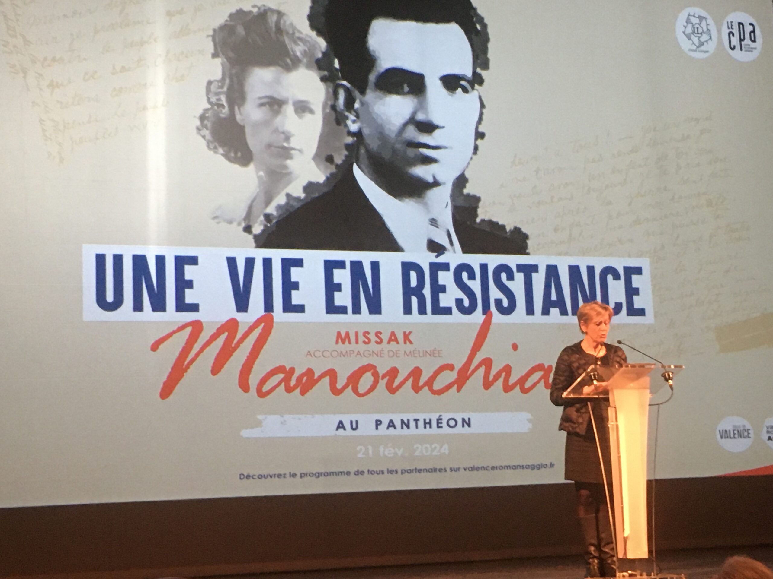 La Panthéonisation de Missak et Melinée Manouchian fut suivie à Valence au Théâtre de la Ville