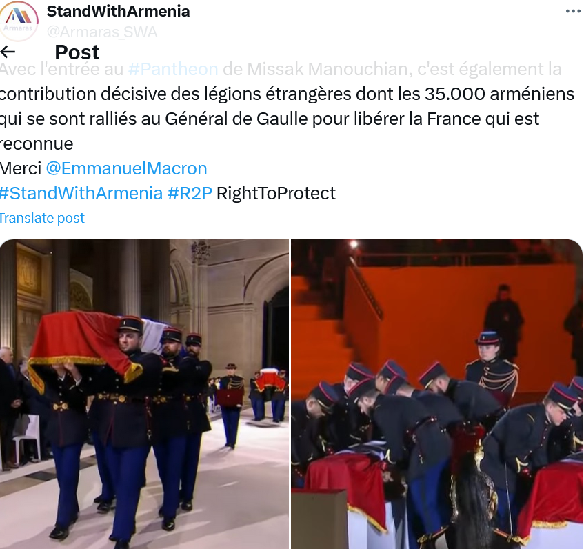 35.000 Arméniens ralliés au Général de Gaulle pour libérer la France