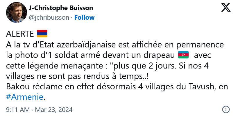Cette légende menaçante : « plus que 2 jours. Si nos 4 villages ne sont pas rendus à temps..!