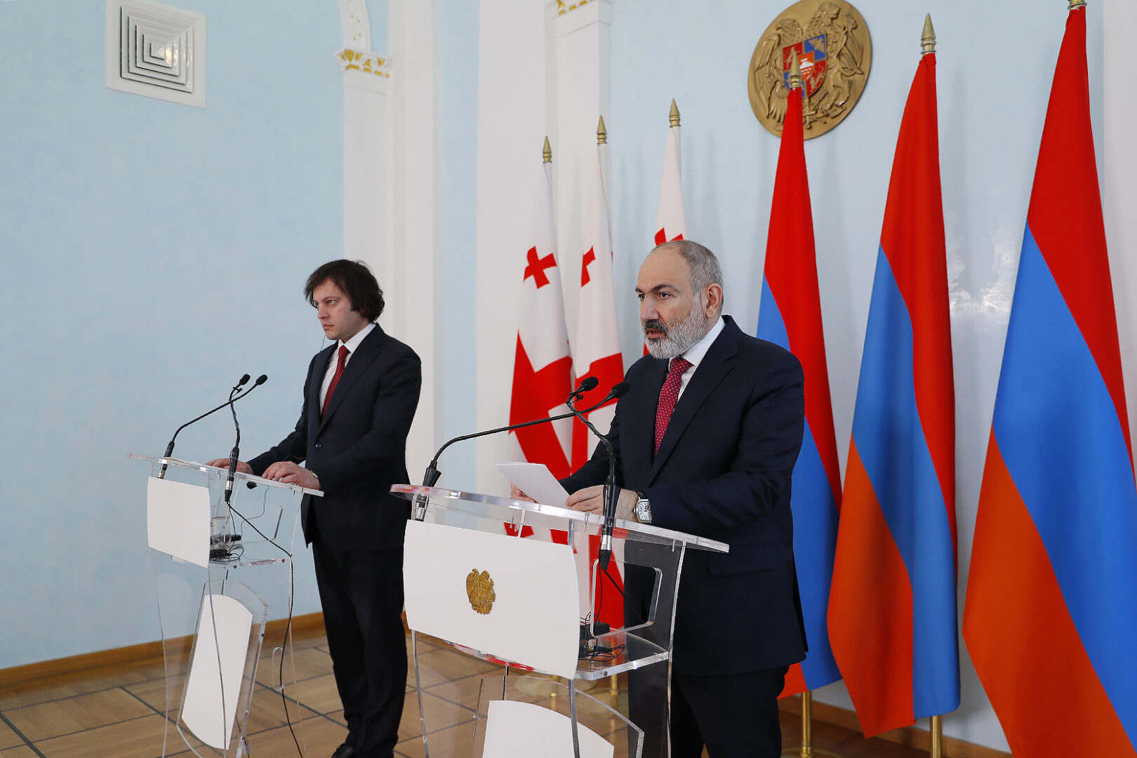 Nikol Pachinian a présenté à Irakli Kobakhidze l&rsquo;évolution des relations entre l&rsquo;Arménie et l&rsquo;Azerbaïdjan