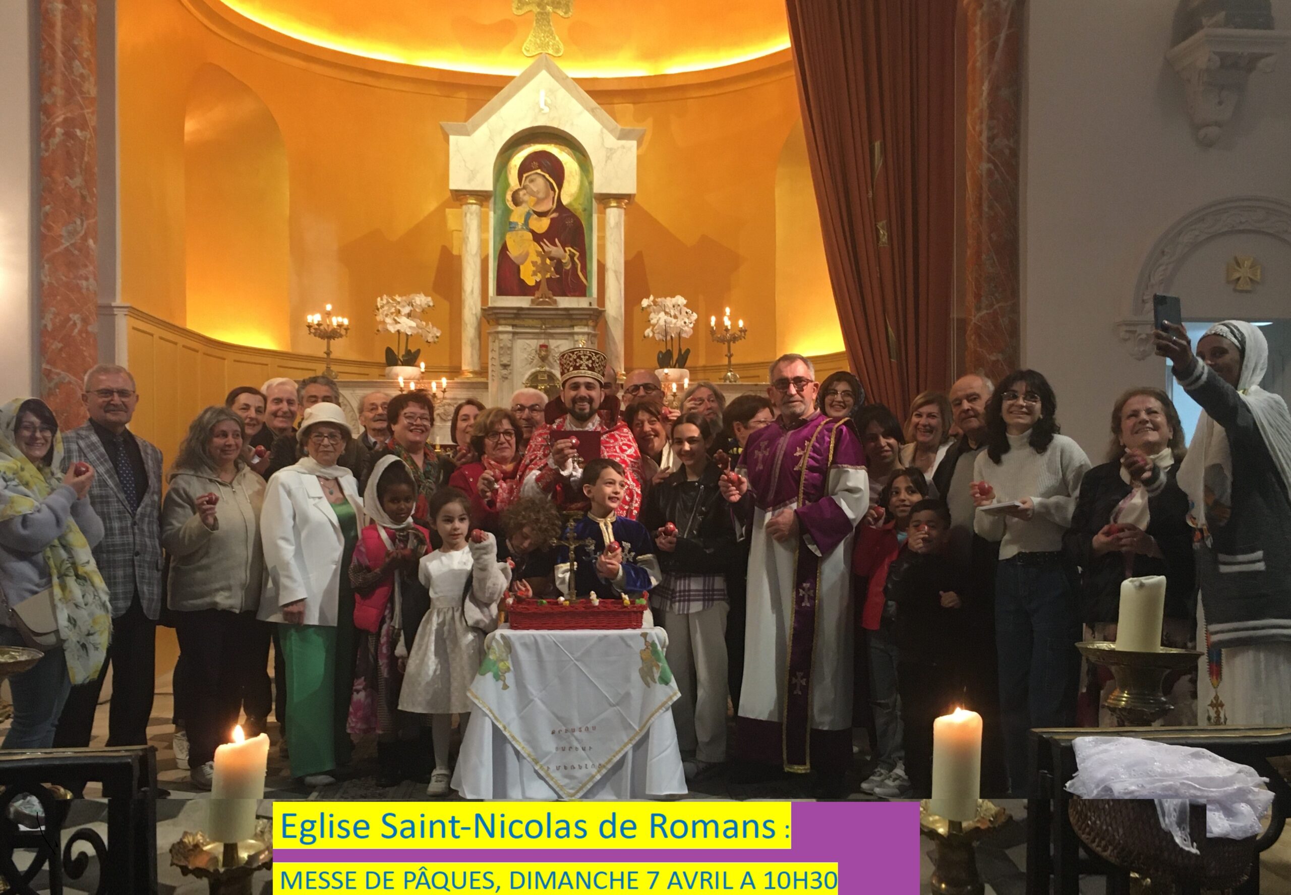 Messe de Pâques à l’Eglise arménienne Saint-Nicolas de Romans, dimanche 7 avril (10h30)