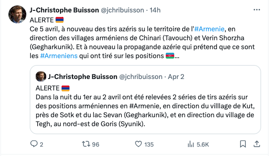 A nouveau des tirs azéris