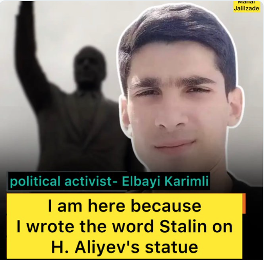 Condamné à 6 ans de prison pour avoir écrit Staline sur une statue de H.Aliev