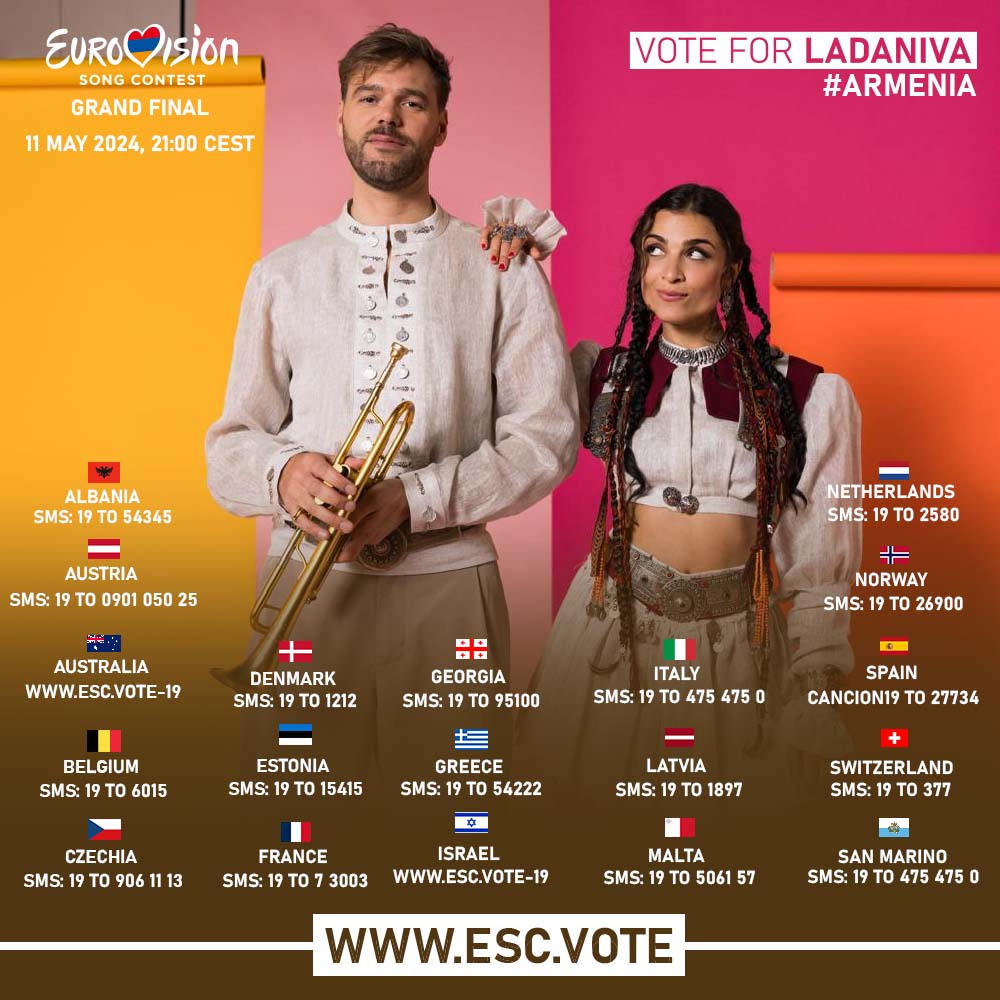 Comment voter pour l’Arménie lors de la finale de l’Eurovision 2024 ce samedi soir ?
