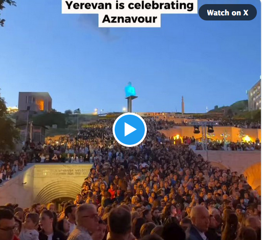 Charles Aznavour is very much alive in the heart of Yerevan, today.