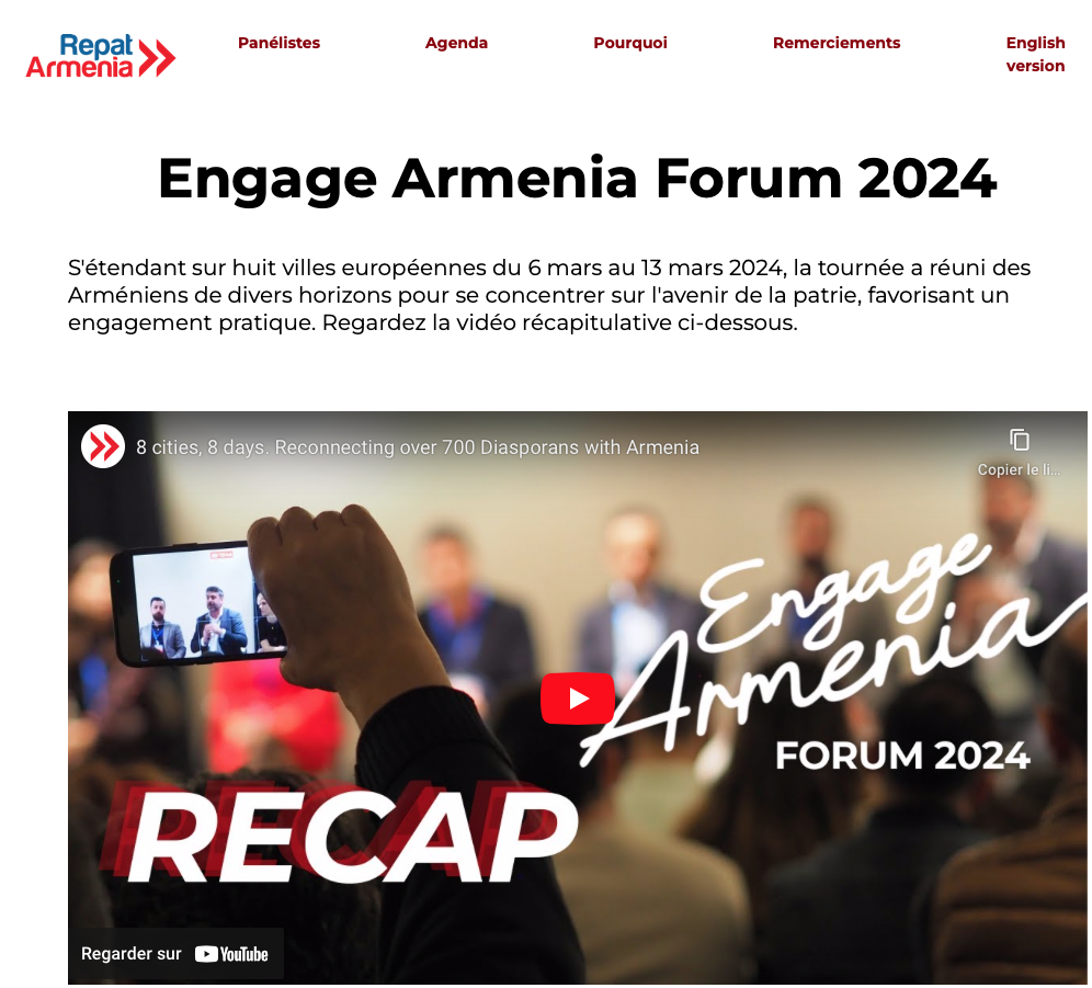 Reconnecter plus de 700 membres de la diaspora avec l&rsquo;Arménie
