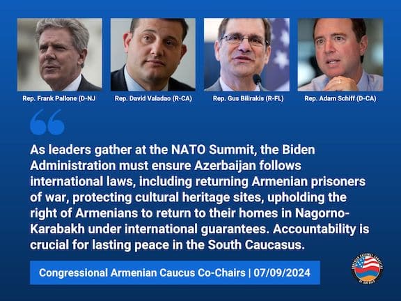 Les coprésidents du Caucus arménien du Congrès demandent à Joe Biden de tenir l&rsquo;Azerbaïdjan pour responsable des crimes de guerre commis dans l&rsquo;Artsakh