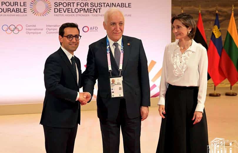 Le Président de la République d’Arménie a participé au premier sommet « Le sport pour le développement durable » à Paris