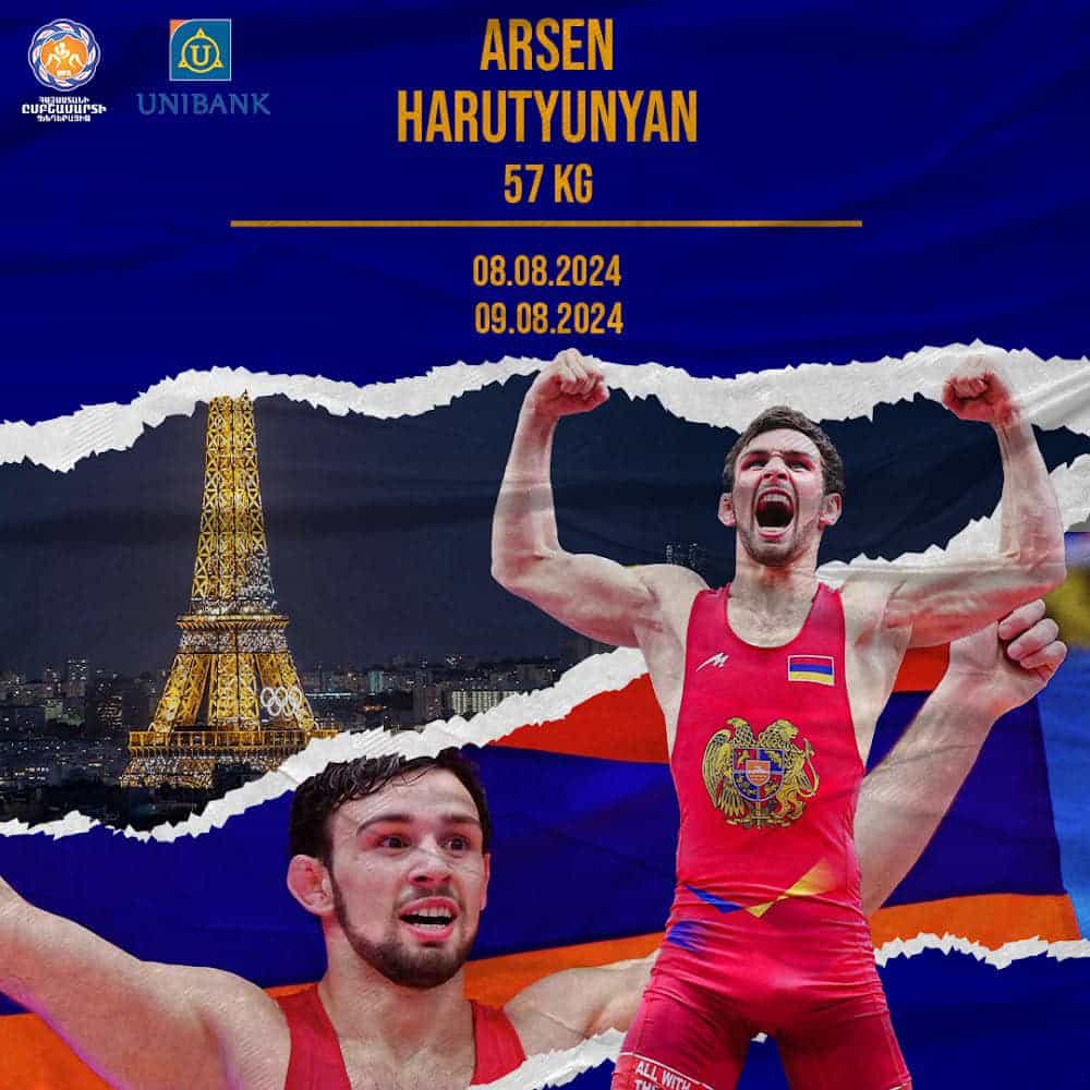 JO Paris-2024. Arsen Harutyunyan (Arménie) en lutte libre entre en compétition aujourd’hui aux 33e Jeux Olympiques d’été de Paris
