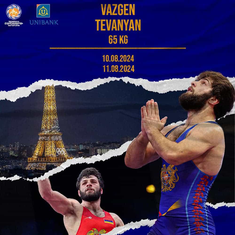 JO Paris-2024- Vazgen Tevanyan (Arménie) s’impose 11-0 face au Géorgien Goderji Dzebisashvili et se qualifie en 1/4 de finale de lutte libre (65 kg)