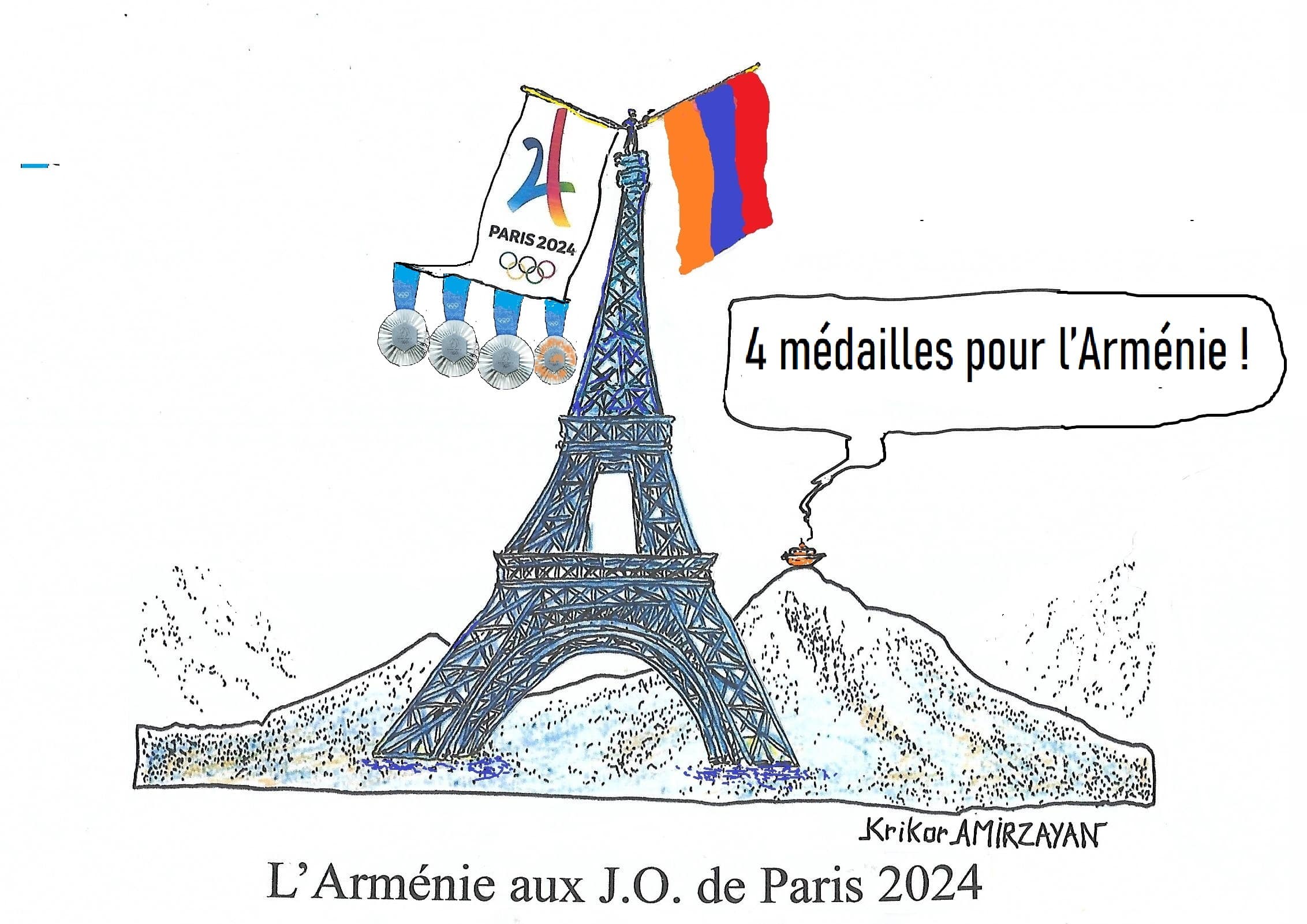 L’Arménie a remporté 4 médailles, 3 en argent et 1 de bronze aux Jeux Olympiques de Paris-2024 pour se classer 66e au classement général des médailles