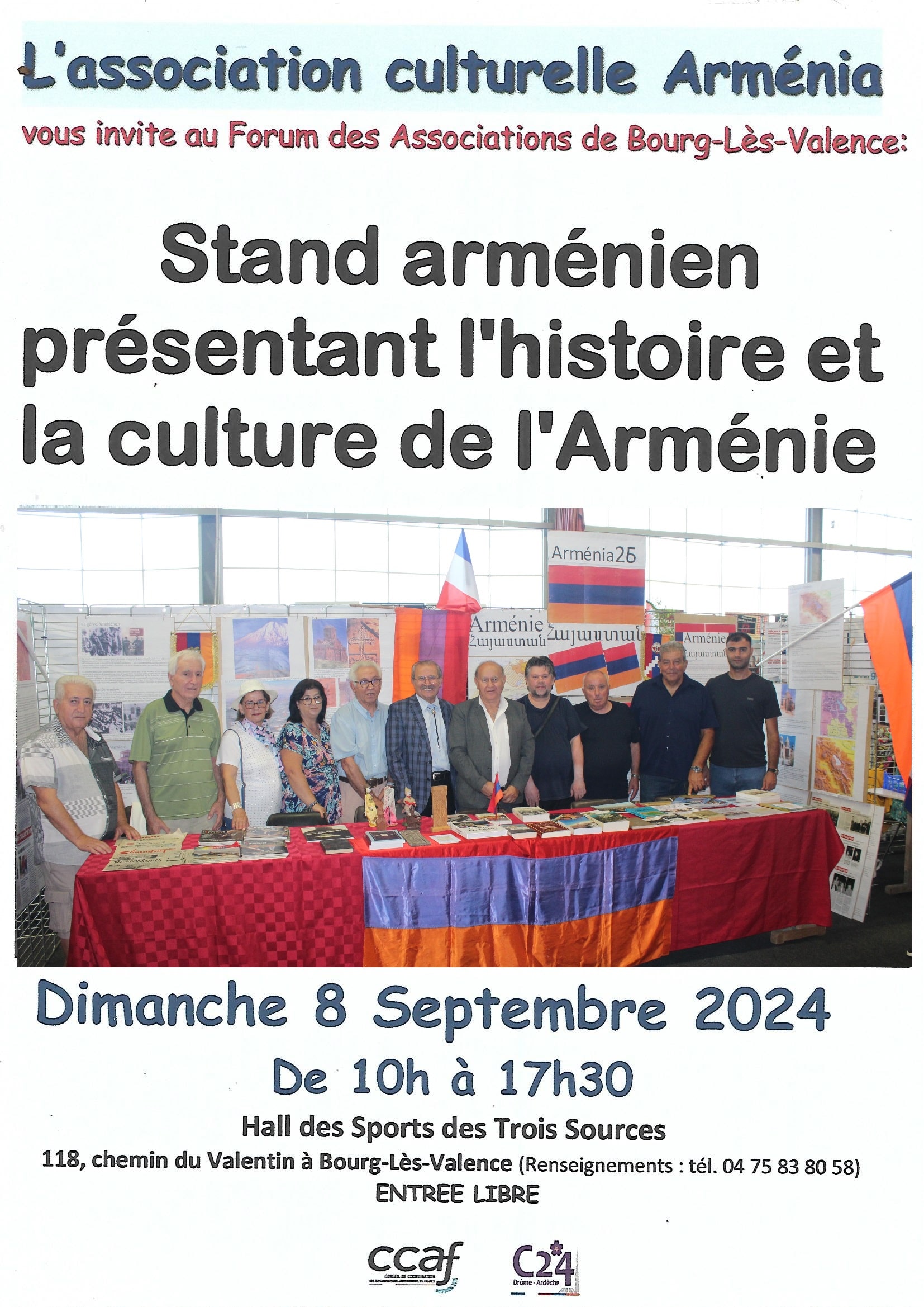 L’association « Arménia » présente par un stand arménien au Forum des Associations de Bourg-Lès-Valence le 8 septembre