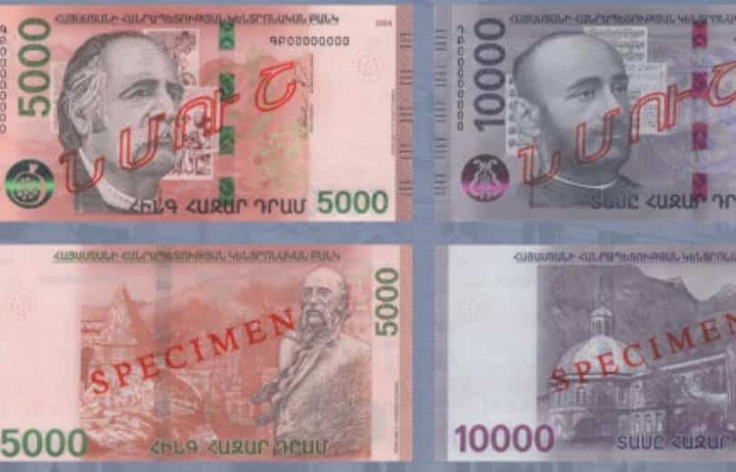 À partir d’aujourd’hui, de nouvelles coupures de 5 000 et 10 000 drams millésimées 2024 avec quelques modifications sont mises en circulation