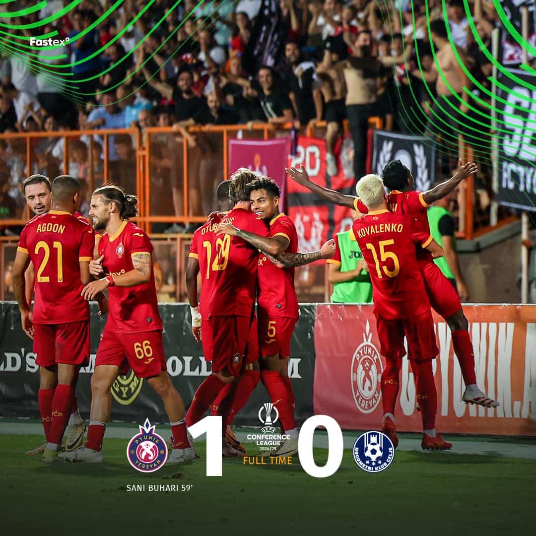 UEFA Ligue de conférence match de barrage aller : le champion d’Arménie « Pyunik » Yerevan s’impose 1-0 contre NK Celje champion de Slovénie