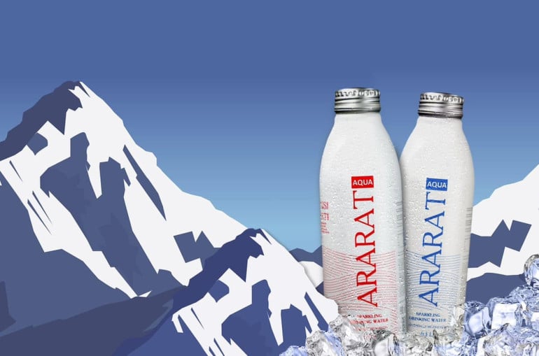 L&rsquo;eau en bouteille « Ararat » distribué en Arménie se présente dans un nouveau style et une nouvelle qualité