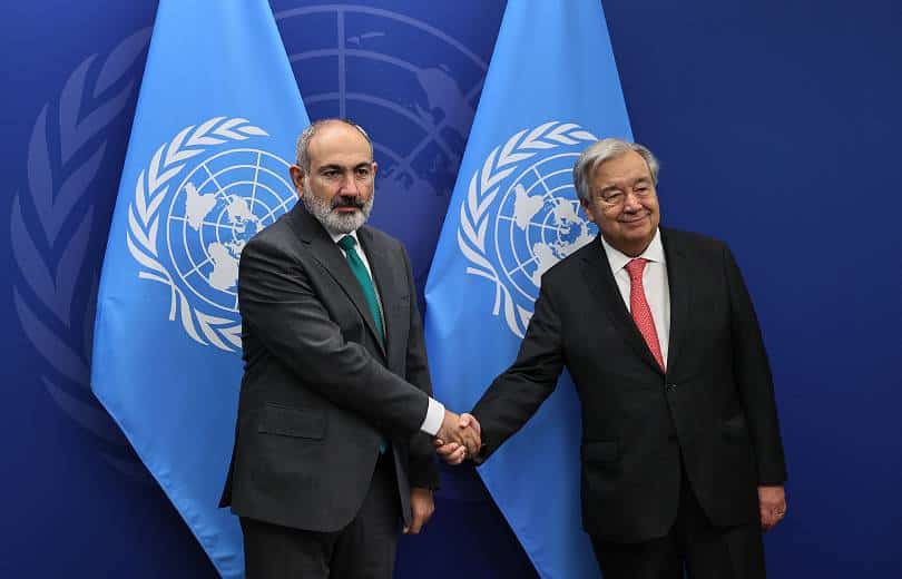 Le premier ministre arménien Nikol Pachinian a rencontré le secrétaire général des Nations Unies, Antonio Guterres qui a salué les mesures prises par l&rsquo;Arménie pour établir la paix