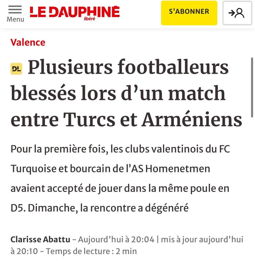 Nos joueurs ont été frappés et insultés