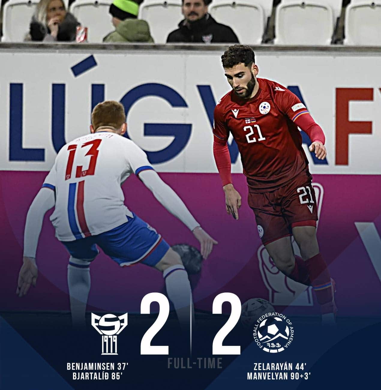 L&rsquo;équipe d’Arménie accrochée par les Îles Féroé : 2-2