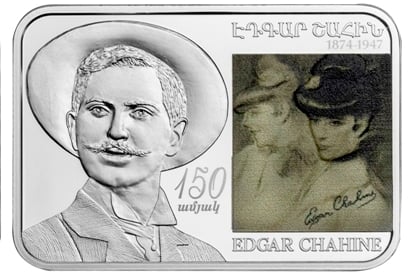 L’Arménie met en circulation une pièce commémorative en argent à l’occasion du « 150e anniversaire d&rsquo;Edgar Chahine » le peintre arménien