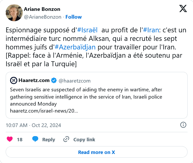 Espionnage supposé d&rsquo;Israéliens au profit de l&rsquo;Iran
