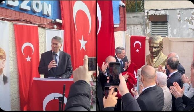 HerveChevreau , maire d’Épinay-sur-Seine, autorise l’inauguration d&rsquo;une statue d&rsquo;Atatürk.