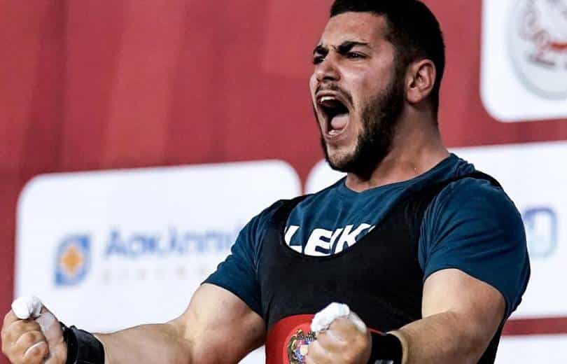 L&rsquo;haltérophile Petros Petrosyan (Arménie), champion d&rsquo;Europe des U23