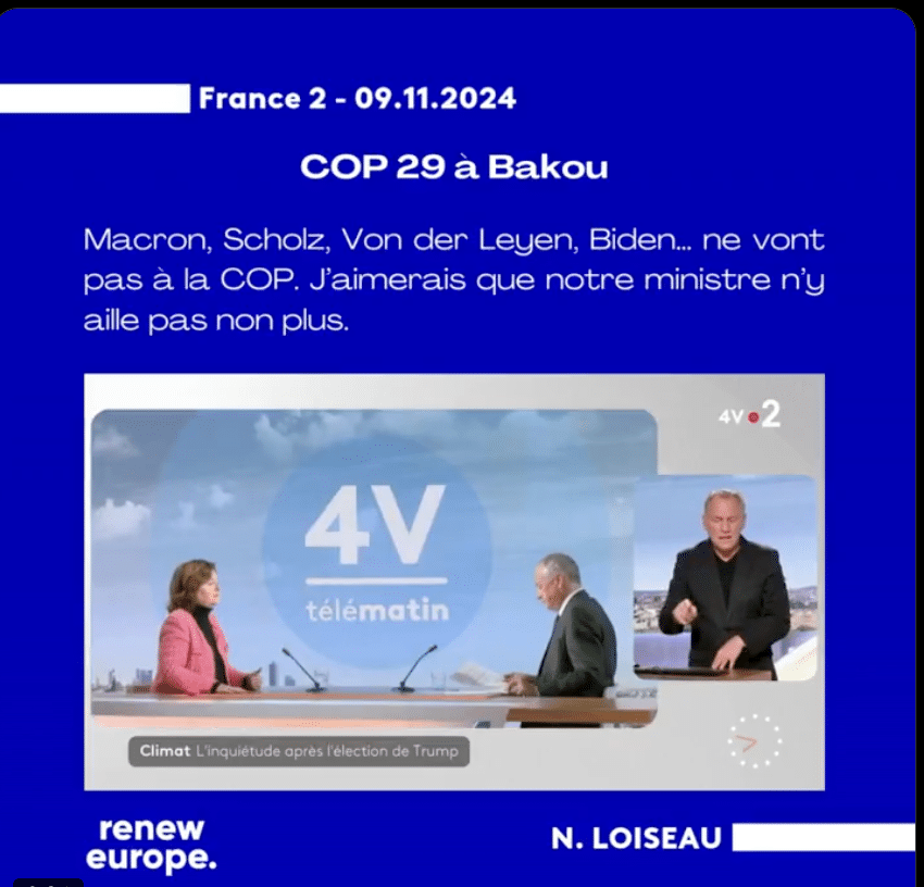 J&rsquo;aimerais que notre ministre n&rsquo;aille pas à Bakou