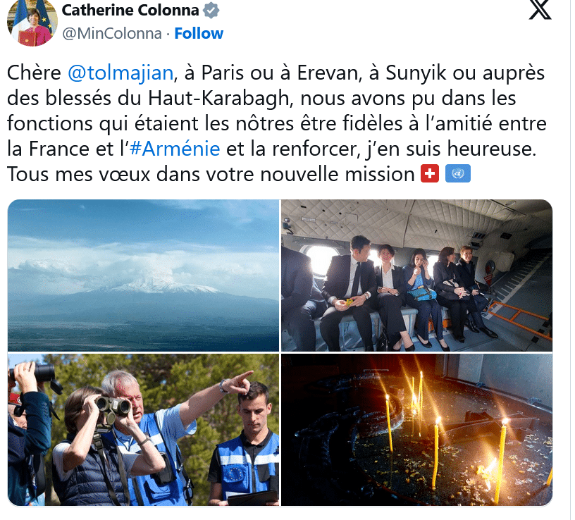 Nous avons pu être fidèles à l’amitié entre la France et l’Arménie et la renforcer