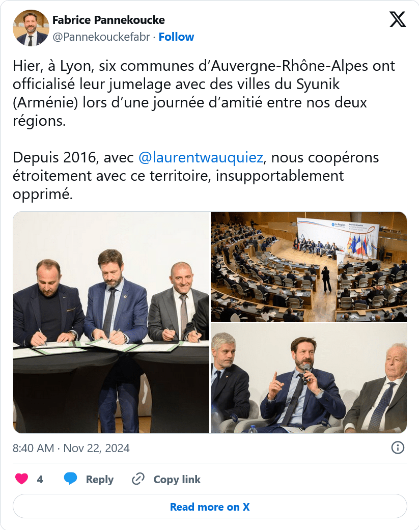 Depuis 2016, avec @laurentwauquiez , nous coopérons étroitement avec ce territoire, insupportablement opprimé