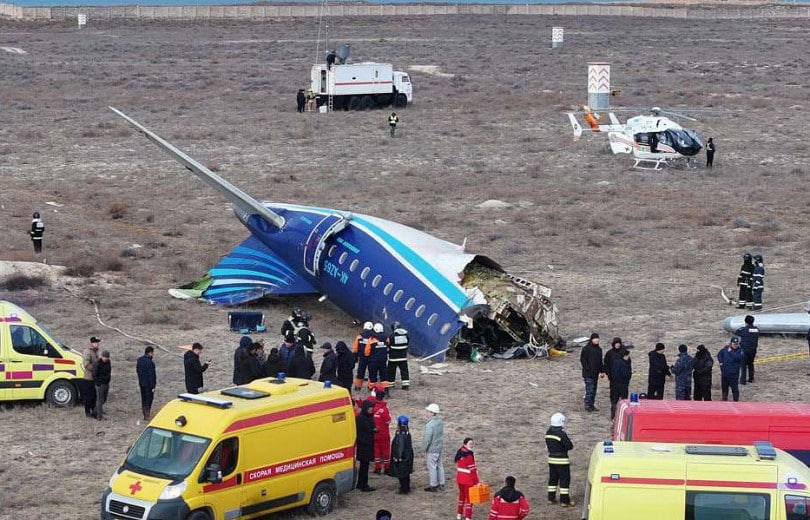 L&rsquo;Azerbaïdjan pense qu&rsquo;un missile russe a causé le crash d&rsquo;un avion au  Kazakhstan, selon des médias