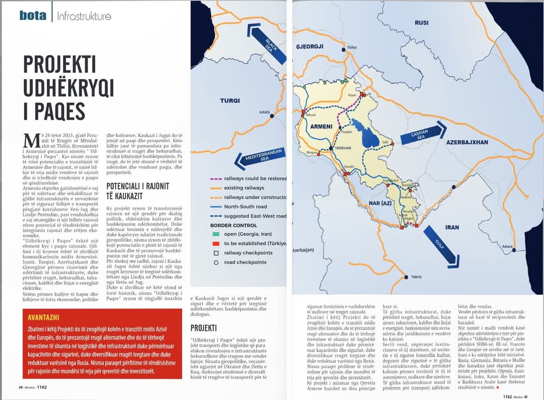 L’hebdomadaire albanais « Monitor » évoque le « Programme Carrefour de la Paix » de l’Arménie