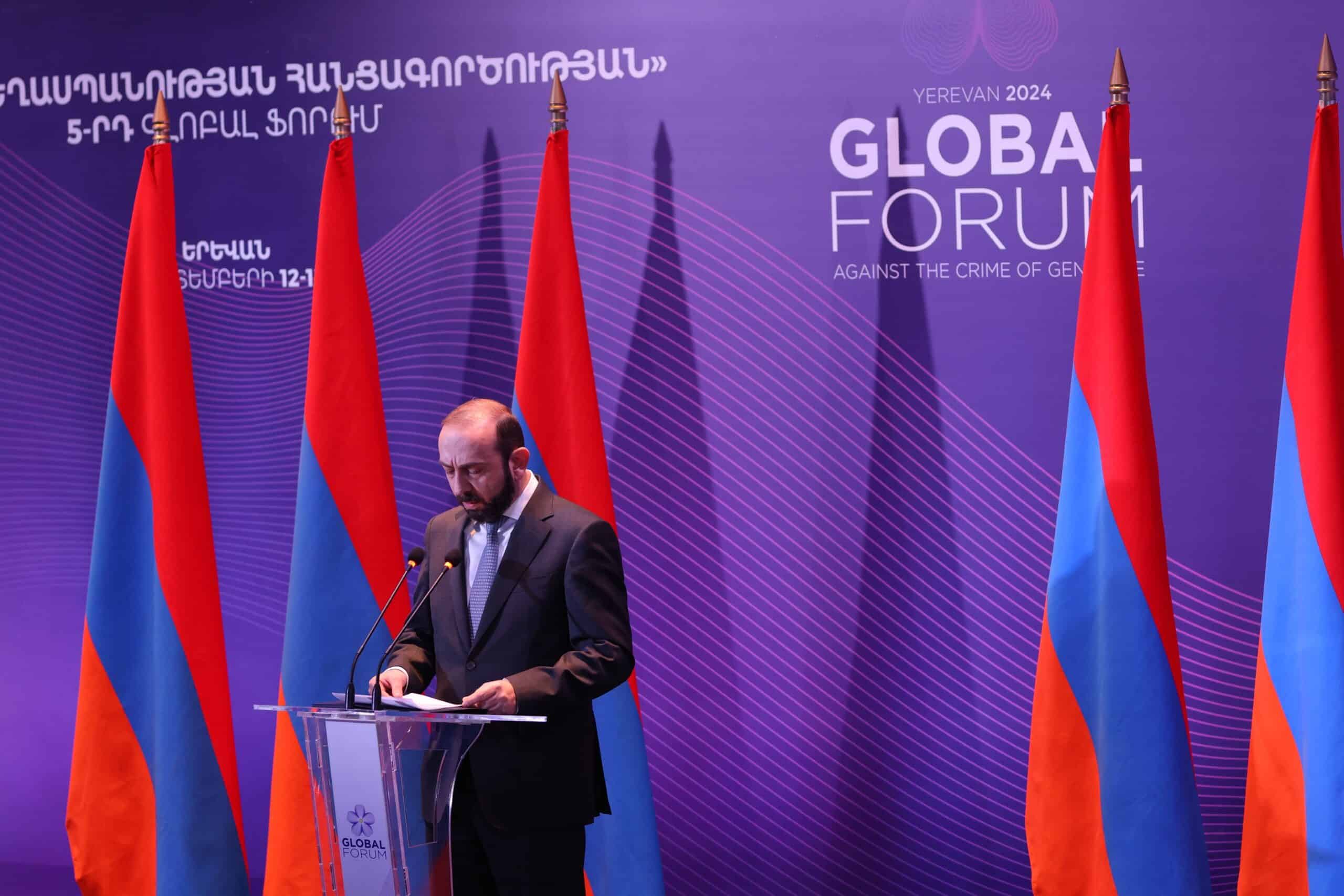 Discours d&rsquo;Ararat Mirzoyan  lors du 5e Forum mondial « Contre le crime de génocide » à Erevan