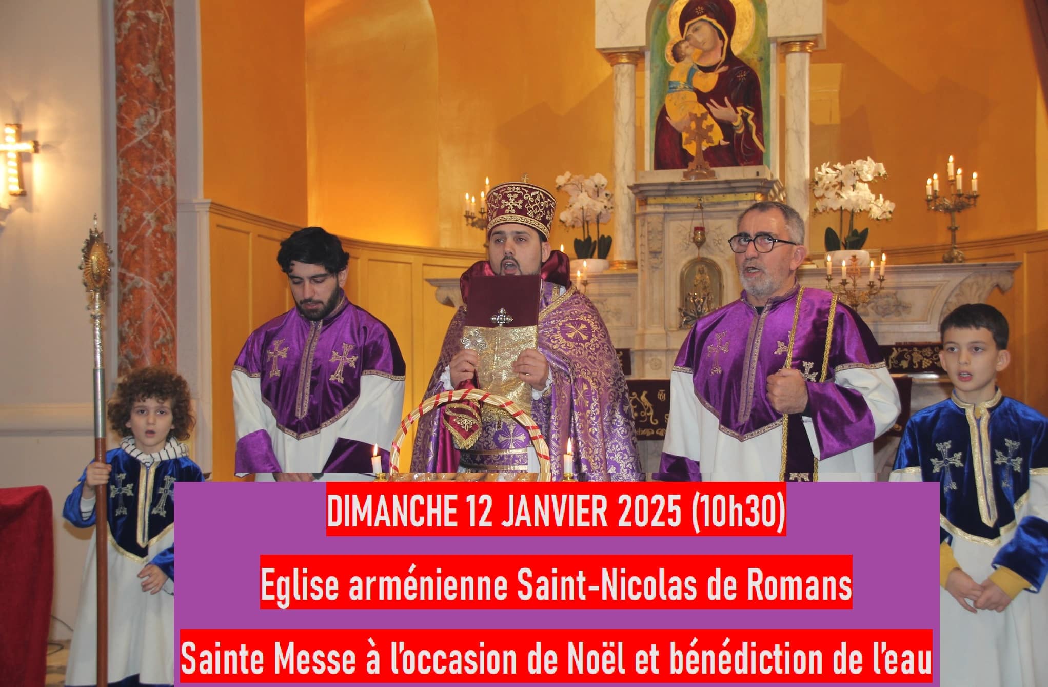 Sainte Messe de Noël et de la Théophanie ce dimanche 12 janvier à l’église arménienne Saint-Nicolas de Romans