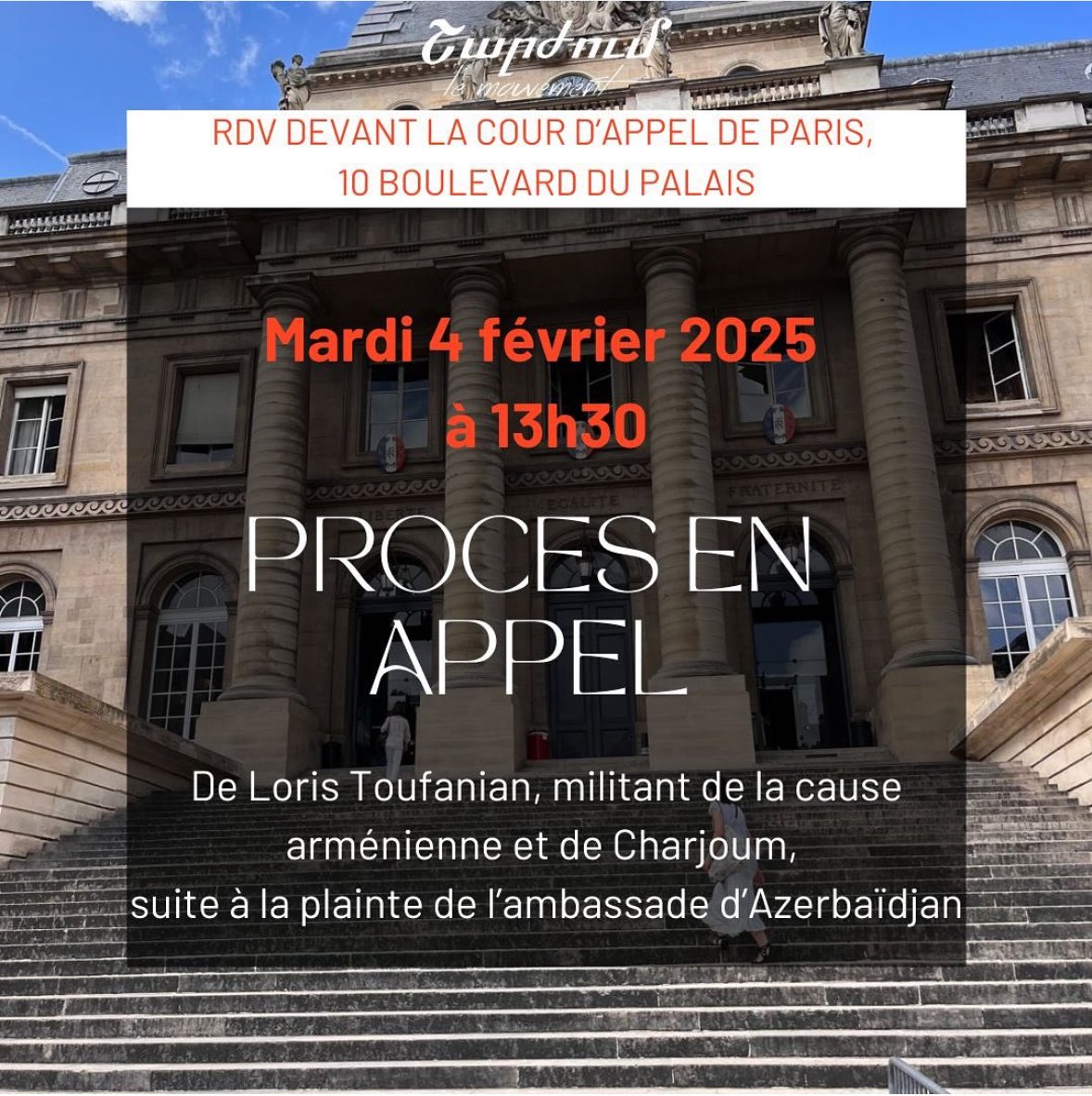 Charjoum : procès en appel de Loris Toufanian le 4 février
