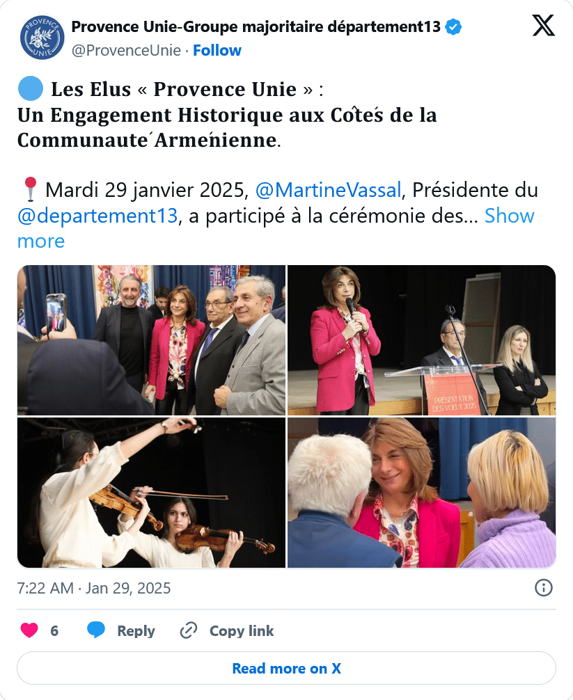 𝐋𝐞𝐬 𝐄́𝐥𝐮𝐬 « 𝐏𝐫𝐨𝐯𝐞𝐧𝐜𝐞 𝐔𝐧𝐢𝐞 » :  𝐔𝐧 𝐄𝐧𝐠𝐚𝐠𝐞𝐦𝐞𝐧𝐭 𝐇𝐢𝐬𝐭𝐨𝐫𝐢𝐪𝐮𝐞 𝐚𝐮𝐱 𝐂𝐨̂𝐭𝐞́𝐬 𝐝𝐞 𝐥𝐚 𝐂𝐨𝐦𝐦𝐮𝐧𝐚𝐮𝐭𝐞́ 𝐀𝐫𝐦𝐞́𝐧𝐢𝐞𝐧𝐧𝐞