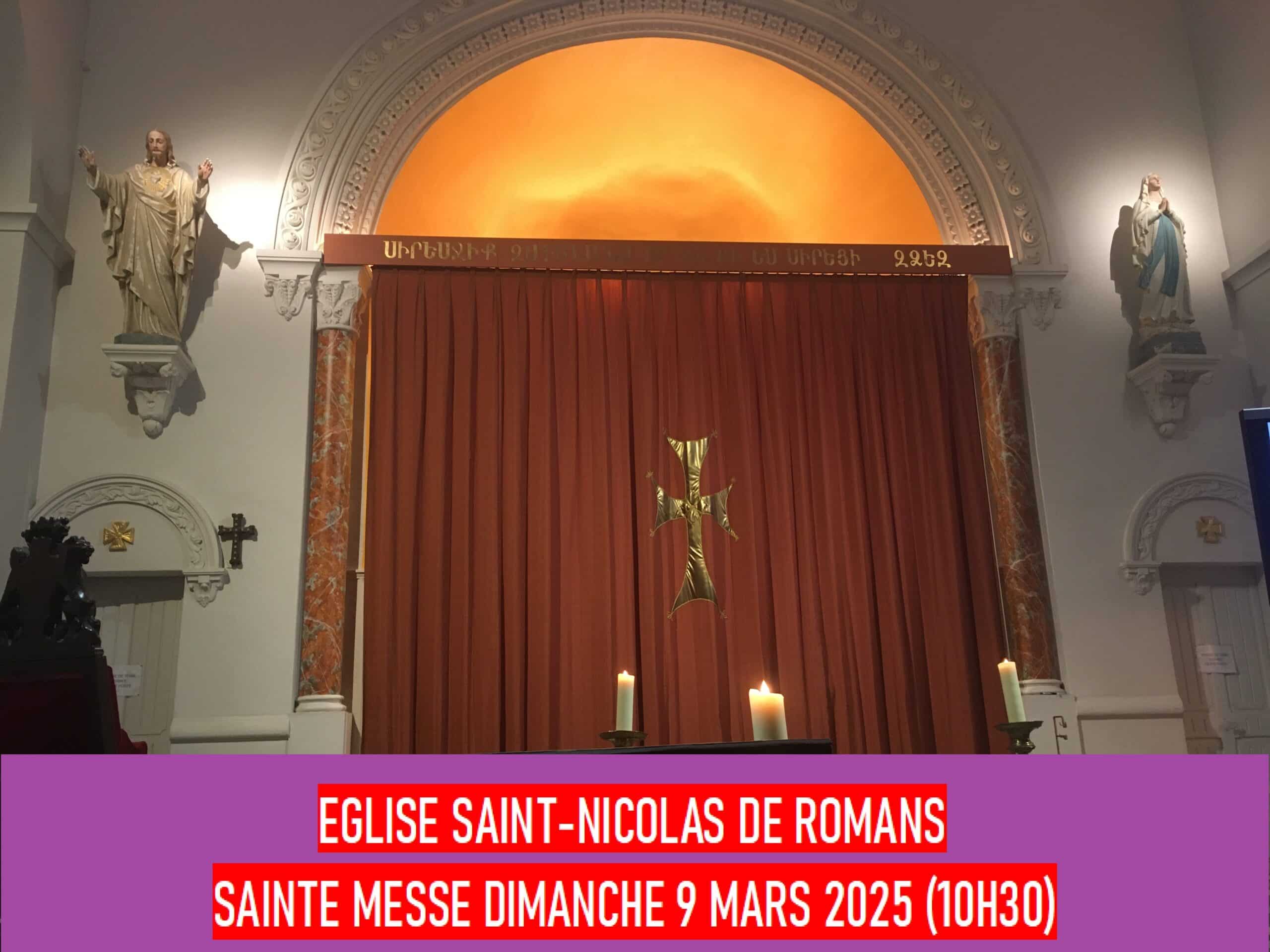 Eglise apostolique arménienne Saint-Nicolas de Romans : messe ce Dimanche 9 Mars à 10h30