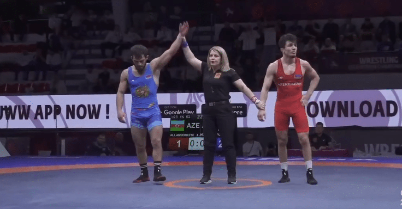 Levik Mikaelyan (Arménie) s’impose en finale sur un Azerbaïdjanais et devient champion d’Europe de lutte libre (U23)