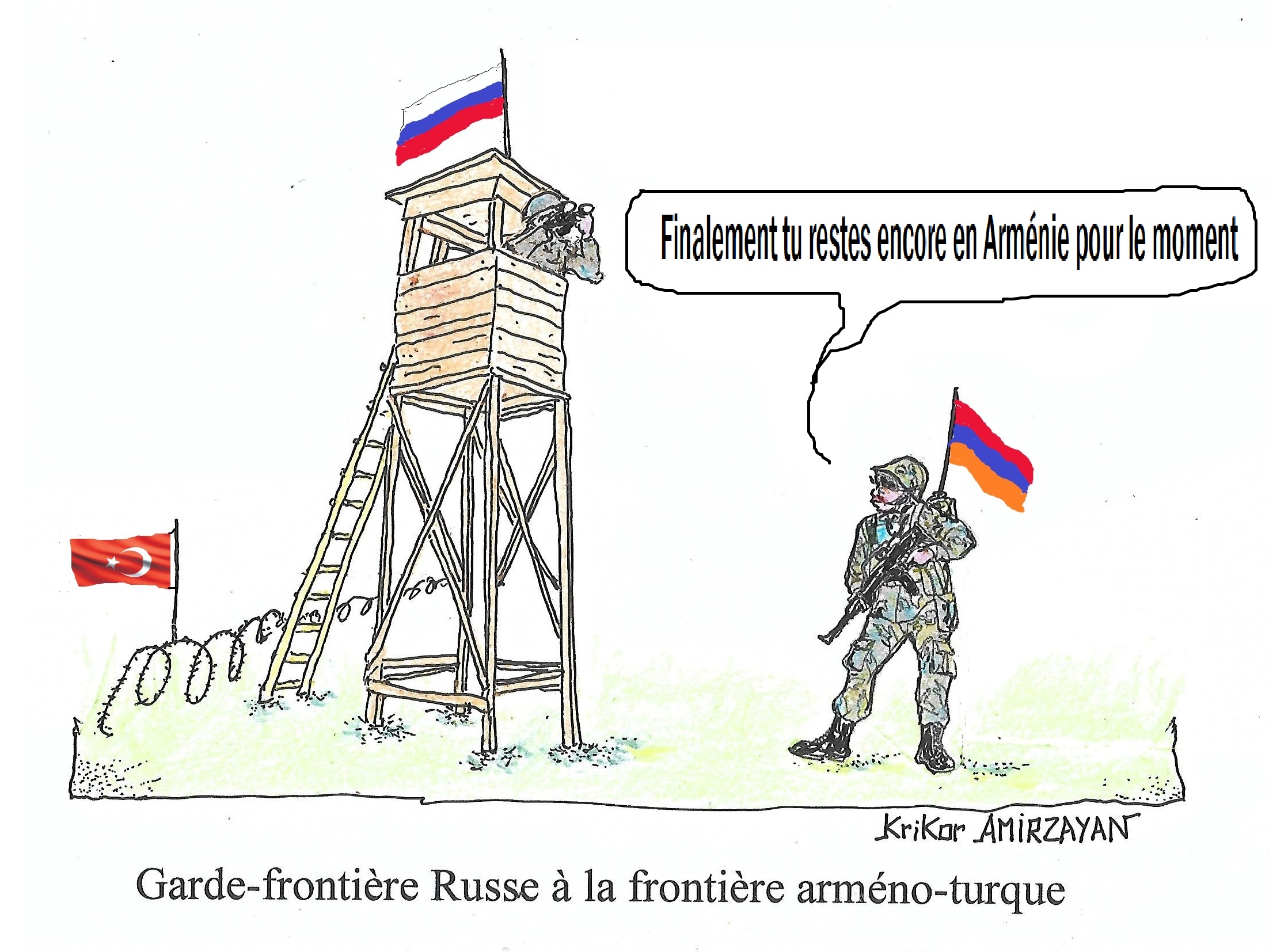 Pour l’instant nous n’avons pas pris de décision sur le retrait des garde-frontières russes de la frontière arméno-turque affirme le directeur du NSS d’Arménie
