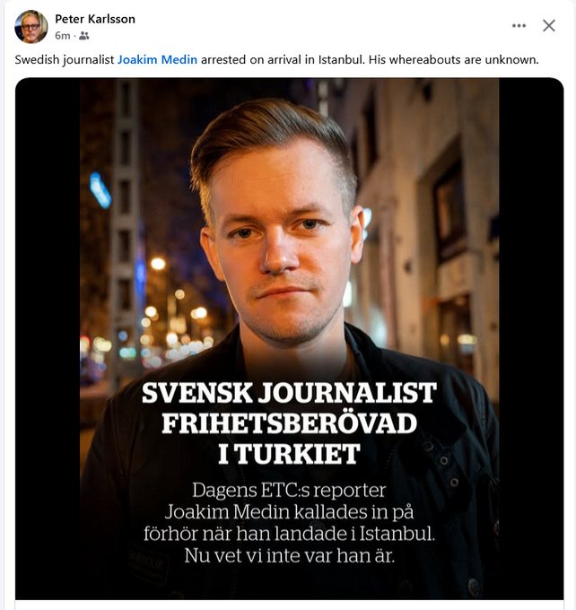 Un journaliste suédois en prison en Turquie, selon son employeur