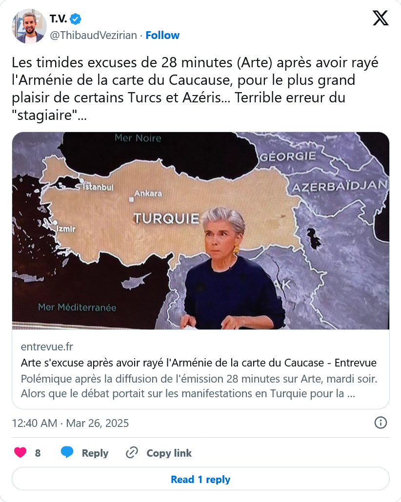 T. Vézirian : les timides excuses d&rsquo;Arte