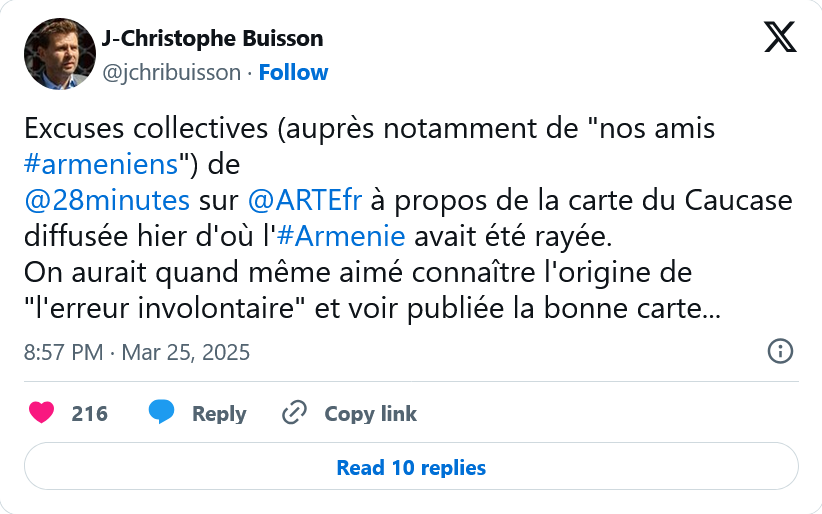 J.C. Buisson : On aurait aimé connaître l&rsquo;origine de « l&rsquo;erreur involontaire » et voir publiée la bonne carte…