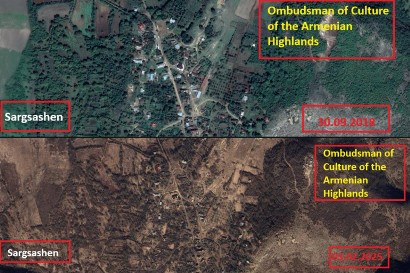 Le village de Sargsashen en Artsakh, avec ses maisons, ses rues et ses vestiges historiques, a été presque entièrement détruit par les envahisseurs Azerbaïdjanais